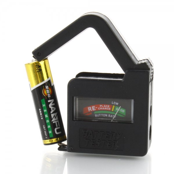 BT860 Universal Battery Volt Tester for AA AAA C D 9V 1.5V Button Cell Battery Black