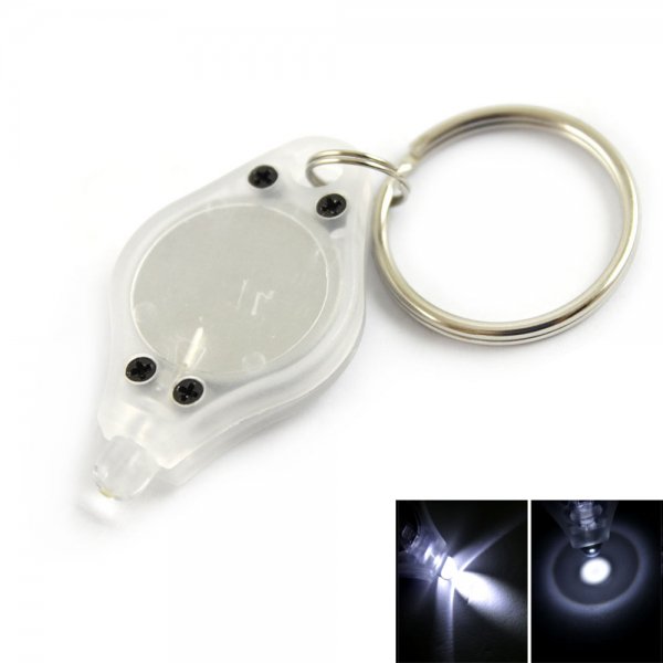 1 LED Mini Flashlight Torch Keychain White