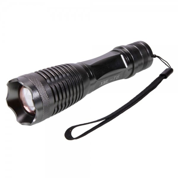 CREE XML-T6 1800LM 10W 5 Modes Focus Flashlight Torch Mild Silver