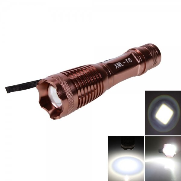 CREE XML-T6 1800LM 10W 5 Modes Focus Flashlight Torch Dark Golden