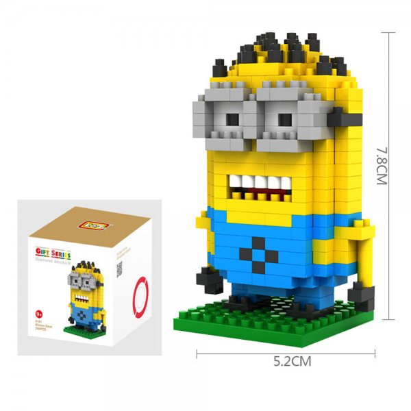 LOZ-9161 260pcs Minions Dave Design Plastic Mini Diamond Building Blocks Set DIY Educational Toy
