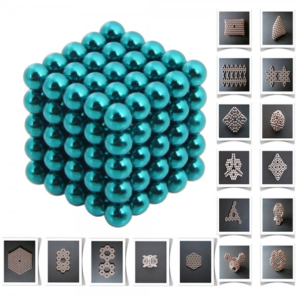 125pcs 5mm DIY Buckyballs Neocube Magic Beads Magnetic Toy Water Blue