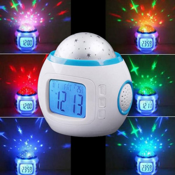 Stars Starry Sky Music 3rd Generation Alarm Clock Projector Backlight Calendar Thermometer
