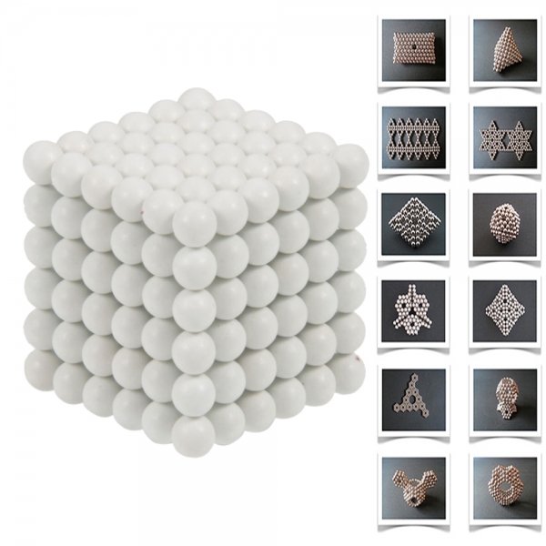 216pcs 5mm DIY Buckyballs Neocube Magnetic Beads Puzzle Toy White