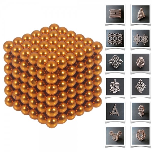 216pcs 5mm DIY Buckyballs Neocube Magic Beads Magnetic Toy Orange