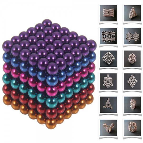 6 in 1 Colourful 216pcs 5mm DIY Buckyballs Neocube Magnetic Beads Puzzle Toy