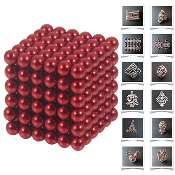 216pcs 5mm DIY Buckyballs Neocube Magnetic Beads Puzzle Toy Red