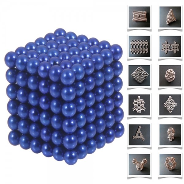 216pcs 5mm DIY Buckyballs Neocube Magic Beads Magnetic Toy Dark Blue
