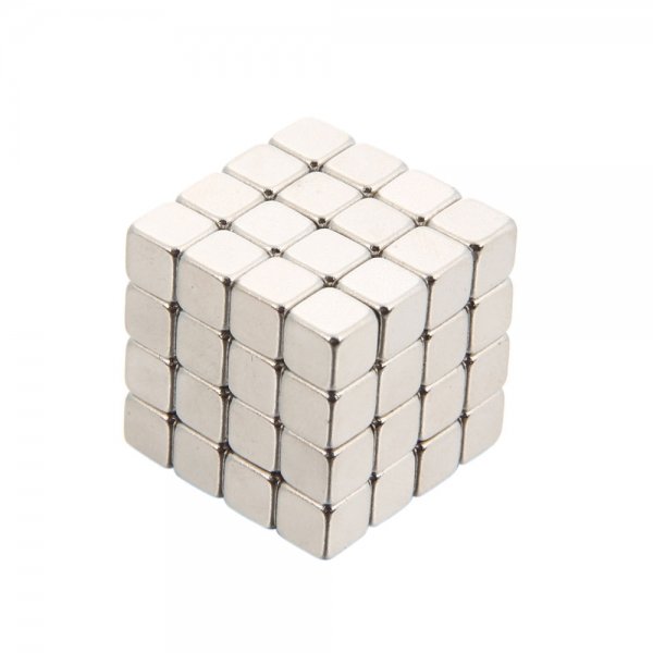 64pcs 5mm DIY Square Magic Cube Magic Block Toy Silver