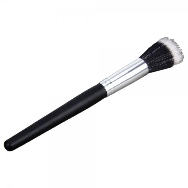 Professional Nylon Hair Makeup Blush Powder Brush Long Handle Black White