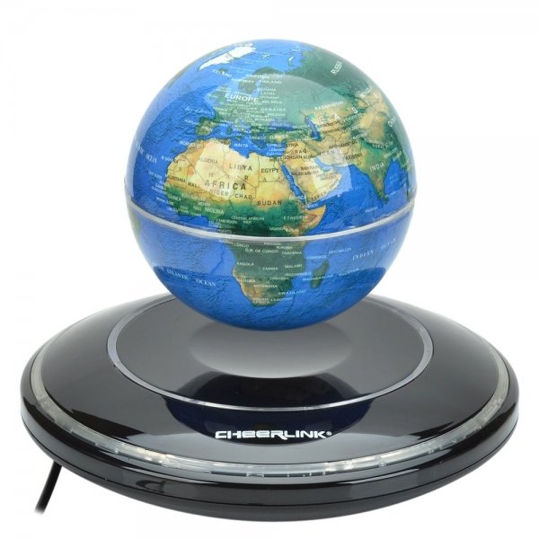 CHEERLINK 106mm UFO Maglev Globe with Anion Generator Blue & Black (US Plug / AC 100~240V)