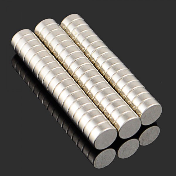 50pcs Round NdFeB Neodymium Magnet DIY Puzzle Set 8 x 3mm Silver
