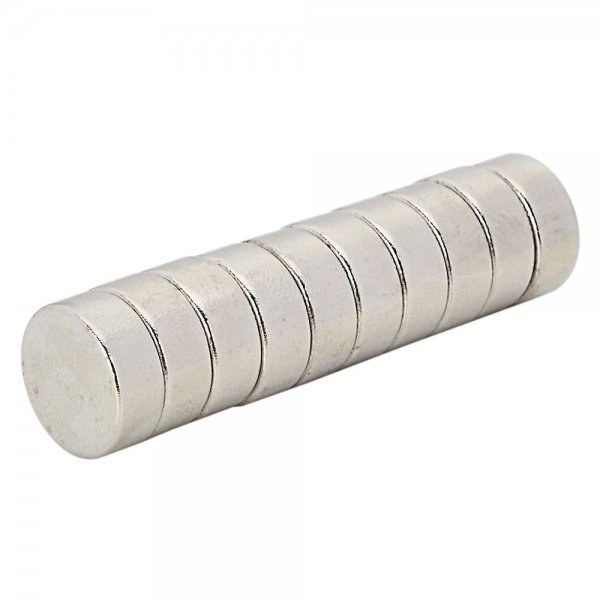 10pcs Round NdFeB Neodymium Magnet DIY Puzzle Set 12 x 5mm Silver