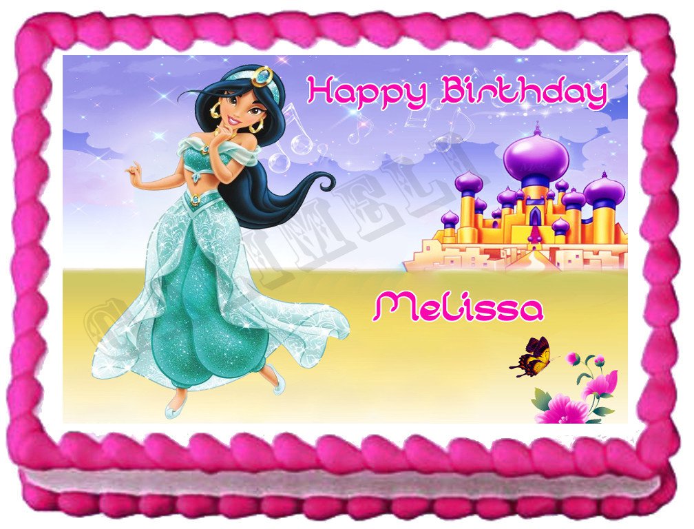 JASMINE Princess Aladdin Edible Cake topper image 1/4 sheet (10.5" x 8")