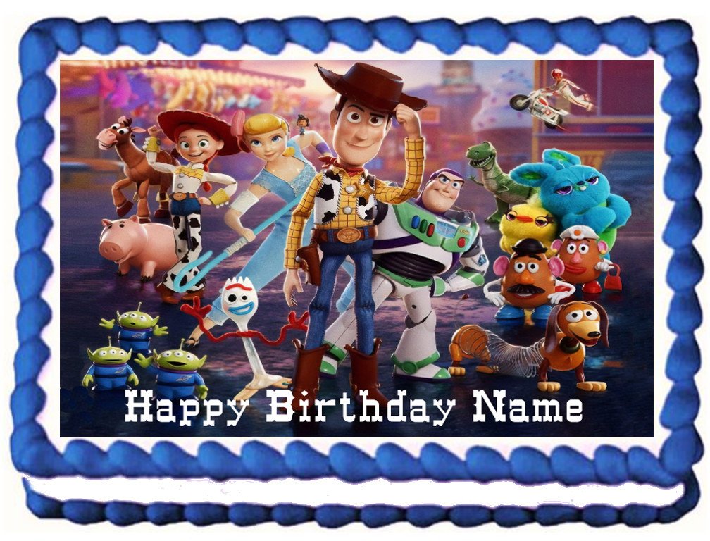 TOY STORY 4 Edible cake Topper image 1/4 sheet (10.5" x 8")