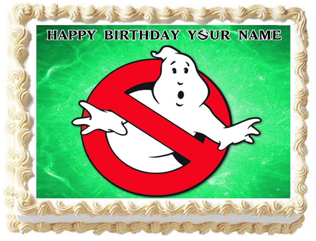 GHOSTBUSTER Edible cake topper image 1/4 sheet (10.5