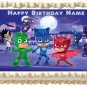 PJ MASK Edible cake Topper party image 1/4 sheet (10.5" x 8")