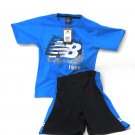 New Balance Boys 2 Piece Athletic Blue T-shirt Mesh Basketball Shorts 5/6
