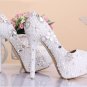 Party Shoes, Prom Shoes, Bridal Shoes--Round Toe Pearls with Crystal Flower Pattern Bridal Pumps