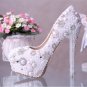 Party Shoes, Prom Shoes, Bridal Shoes--Round Toe Mixed Pearls with Crystal Pumps, Wedding Heels