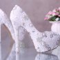 Party Shoes, Prom Shoes, Bridal Shoes--Round Toe Mixed Pearls with Crystal Pumps, Wedding Heels
