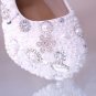 Party Shoes, Prom Shoes, Bridal Shoes--Round Toe Mixed Pearls with Crystal Pumps, Wedding Heels