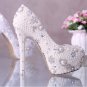 Party Shoes, Prom Shoes, Bridal Shoes--Round Toe Mixed Pearls with Crystal Pumps, Wedding Heels
