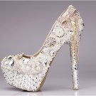 Women Shoes, Prom Shoes, Bridal Shoes--Mixed Pearls with Pretty Bowknot Tassel Crystal Pumps