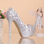 Party Shoes, Prom Shoes, Bridal Shoes, Wedding Shoes--Mixed Crystal Pattern High Heel Platform Pumps