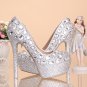 Party Shoes, Prom Shoes, Bridal Shoes, Wedding Shoes--Mixed Crystal Pattern High Heel Platform Pumps