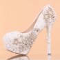 Party Shoes, Prom Shoes, Bridal Shoes--Full Pearls with Elegant Crystal Peafowl Platform Shoes