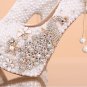 Party Shoes, Prom Shoes, Bridal Shoes--Full Pearls with Elegant Crystal Peafowl Platform Shoes