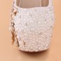 Party Shoes, Prom Shoes, Bridal Shoes--Full Pearls with Elegant Crystal Peafowl Platform Shoes