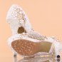 Party Shoes, Prom Shoes, Bridal Shoes--Full Pearls with Elegant Crystal Peafowl Platform Shoes