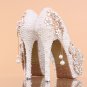 Party Shoes, Prom Shoes, Bridal Shoes--Full Pearls with Elegant Crystal Peafowl Platform Shoes