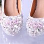 Prom Shoes, Bridal Shoes, Wedding Shoes--Sweet Pink Crystal Rhinestone Pattern Platform Shoes