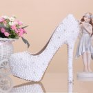 Party Shoes, Bridal Shoes, Wedding Shoes--Elegant Mixed Pearls with Crystal Rhinestone Pumps