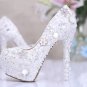 Wedding Shoes , Prom Shoes, Bridal Shoes--Princess Pearls with Crystal Rhinestone Flower Party Shoes