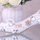 Evening Shoes, Party Shoes , Bridal Shoes-Princess Pearls with Crystal Rhinestone Flower Prom Shoes