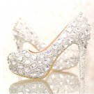 Bridal Shoes, Wedding Shoes , Party Shoes--Full Mixed Crystal Rhinestone Pattern Platform Shoes