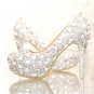 Bridal Shoes, Wedding Shoes , Party Shoes--Full Mixed Crystal Rhinestone Pattern Platform Shoes