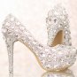 Bridal Shoes, Wedding Shoes , Party Shoes--Full Mixed Crystal Rhinestone Pattern Platform Shoes