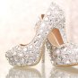 Bridal Shoes, Wedding Shoes , Party Shoes--Full Mixed Crystal Rhinestone Pattern Platform Shoes