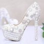 Bridal Pumps, Prom Shoes, Wedding Shoes--Luxury Mixed Size Pearls with Shiny Crystal Rhinestone
