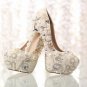 Party Shoes, Prom Shoes, Bridal Shoes, Wedding Shoes--Elegant Pearls with Crystal Bridal Pumps