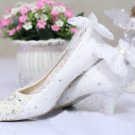 Party Shoes,Prom Shoes,Bridal Shoes,Wedding Shoes--Lace with bowknot and Elegant Pearls Bridal Heels