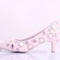 Party Shoes, Prom Shoes, Bridal Shoes, Wedding Shoes--Pink Heart Pearls with Crystal Bridal Pumps