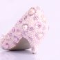 Party Shoes, Prom Shoes, Bridal Shoes, Wedding Shoes--Pink Heart Pearls with Crystal Bridal Pumps