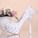 Party Shoes, Bridal Shoes, Wedding Shoes--Elegant Pearls Flower Prom Shoes, Bridal Pumps, High Heels
