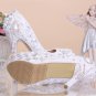 Party Shoes, Bridal Shoes, Wedding Shoes--Elegant Pearls Flower Prom Shoes, Bridal Pumps, High Heels